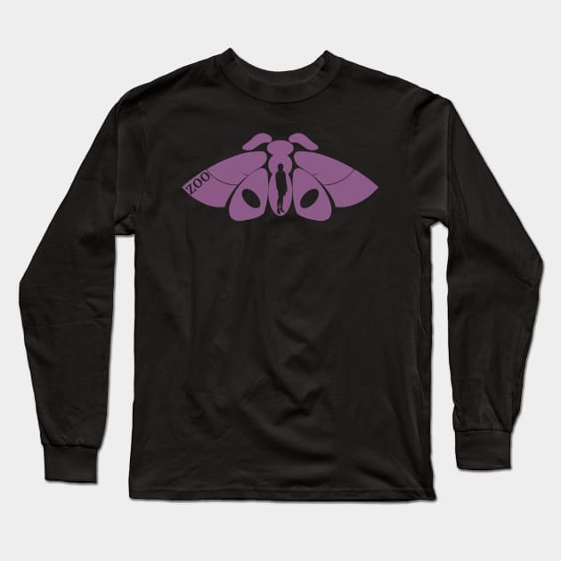 Moth Silhouette Long Sleeve T-Shirt by Zoo_Podcast